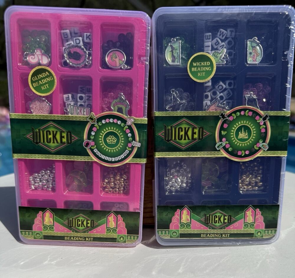 Wicked Beading Kit Lot of 2 Glinda Elphaba Bracelet Making Craft Set New Sealed